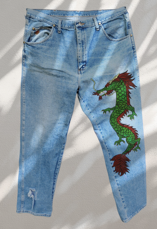 Asian Dragon Jeans size 38x34